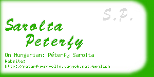 sarolta peterfy business card